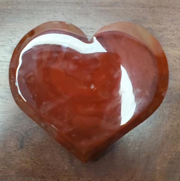 Carnelian Crystal Heart With Druzy - Picture 9 of 13